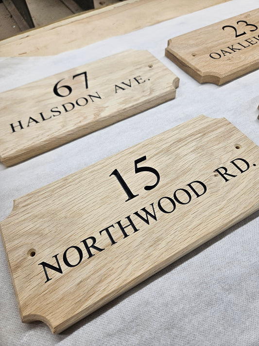 ELLE - Small Oak House Sign