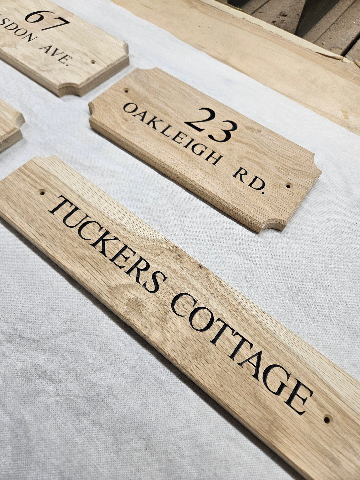 ELLE - Small Oak House Sign